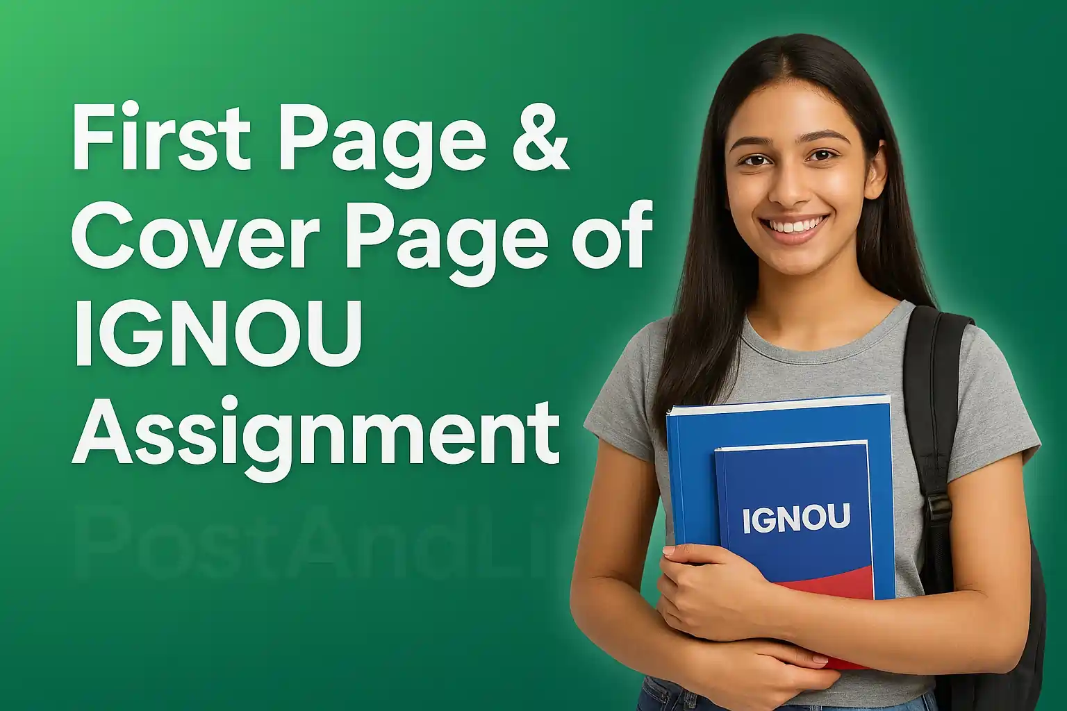 First Page & Cover Page of IGNOU Assignment