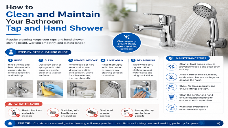 How to Clean and Maintain Your Bathroom Tap and Hand Shower